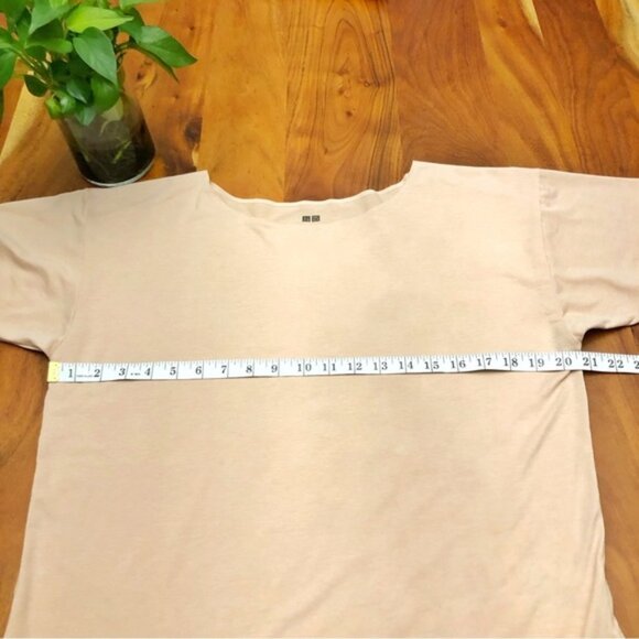 UNIQLO AIRISM Pastel Pink Casual Relaxed Fit Oversized Short Sleeves T Shirt Tee - Picture 3 of 11